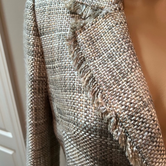 Georgiou Cream/Olive/Gold Tweed Blazer and Shirt Suit, Size 10 - Picture 5 of 16